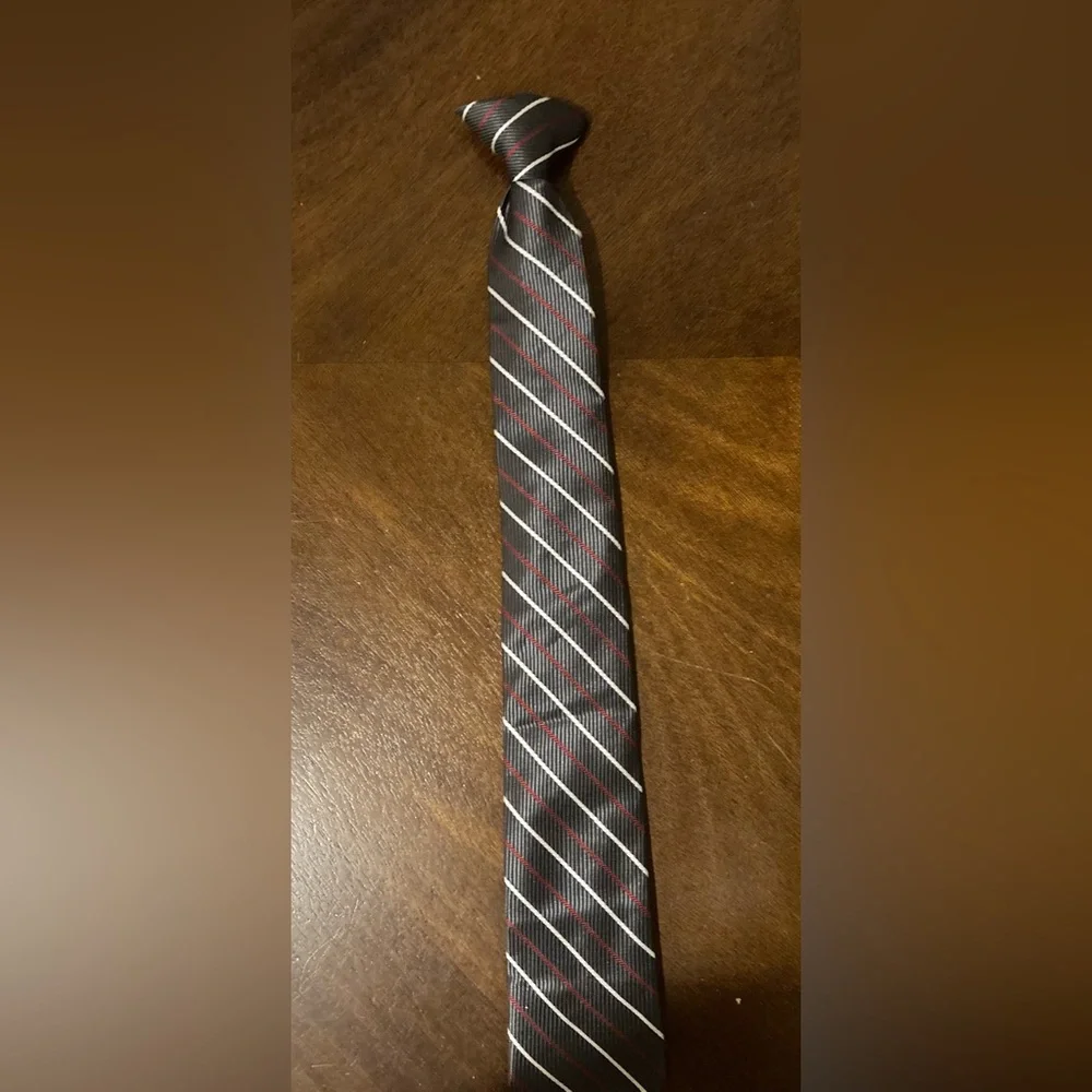 Boys DuPont Clip On Striped Tie